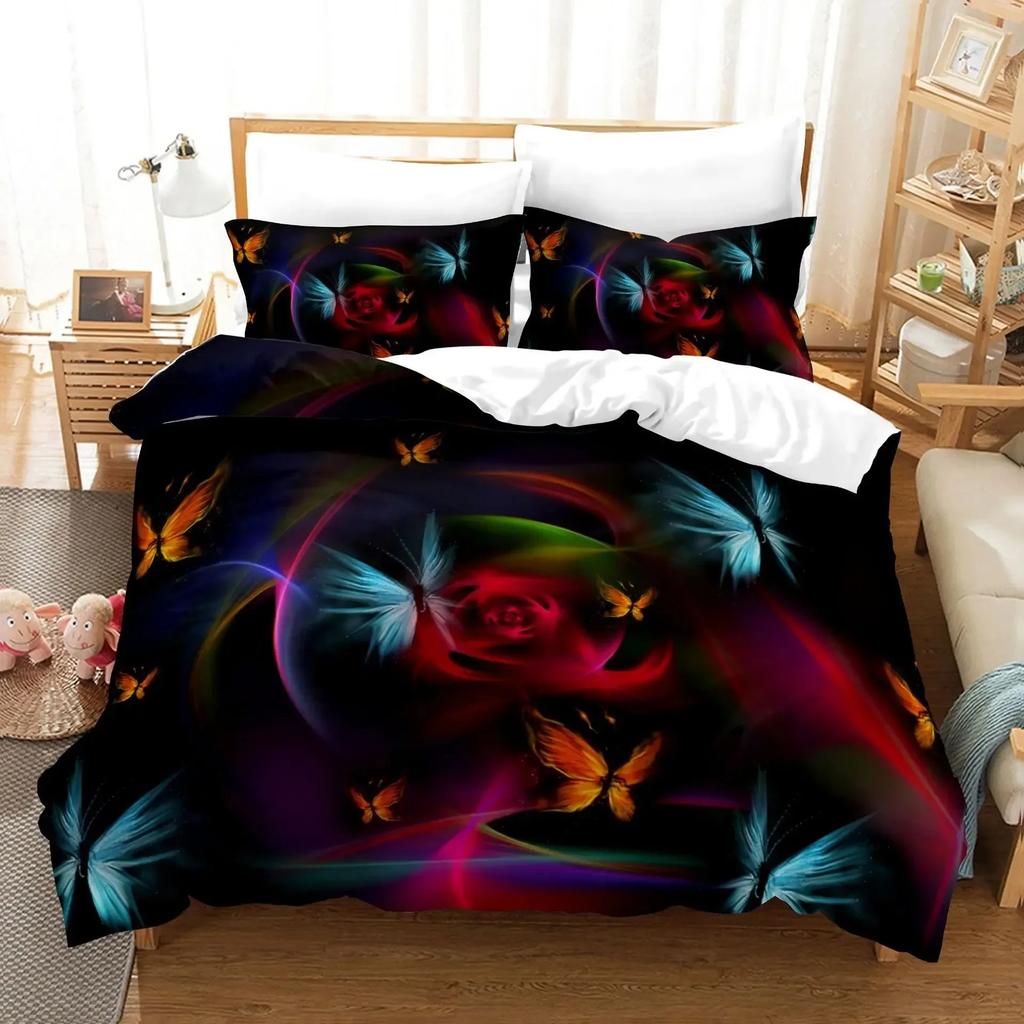 3D Print Fantasy Butterfly Animal Romantic Comfortable Duvet Quilt Cover Pillowcase Bedding Set Bedroom Decoration Home Textile