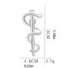 Magic Snake Stick Brooch Black/Gold/Silver Color World Health Organization Pin Metal Badge for Doctor Nurse Lapel Friend Jewelry