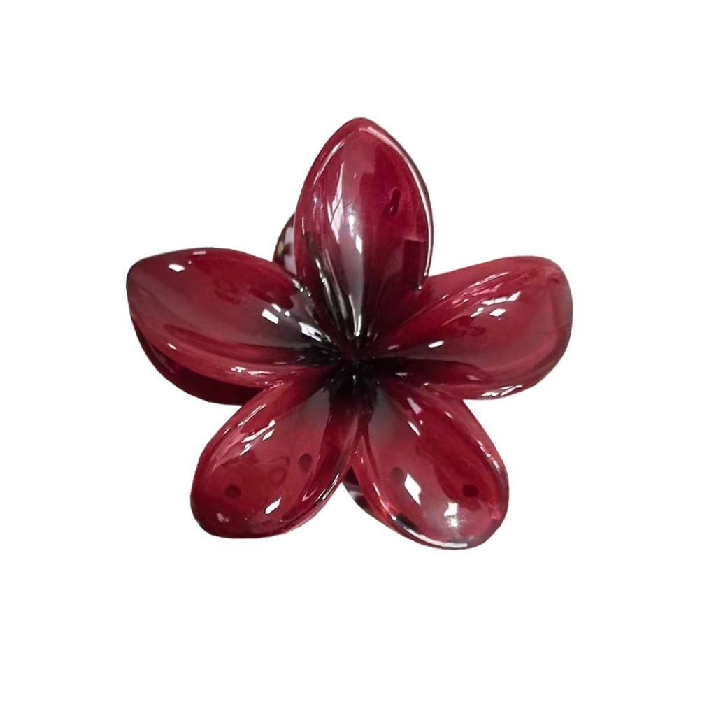 Новая градиентная акриловая заколка для волос с большим цветком для женщин, милые заколки для волос, когти, зажим в виде краба, заколки, гавайские аксессуары для волос