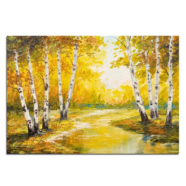 Картина маслом на холсте, художественные постеры и принты, красочные картины с древесными растениями, настенные картины для дома, украшение для гостиной, без рамки