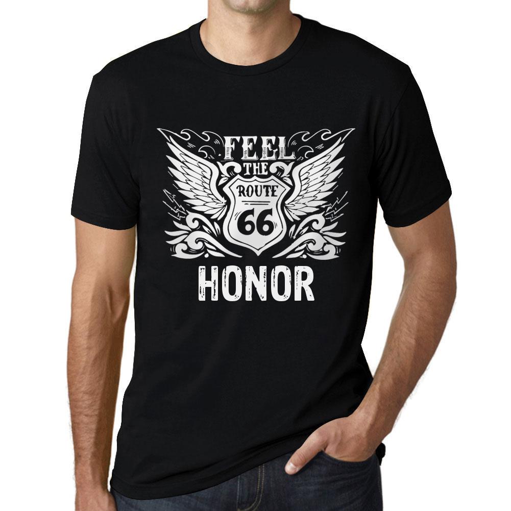 Men’s Vintage Tee Shirt Graphic T Shirt Feel The Honor Deep Black White Text