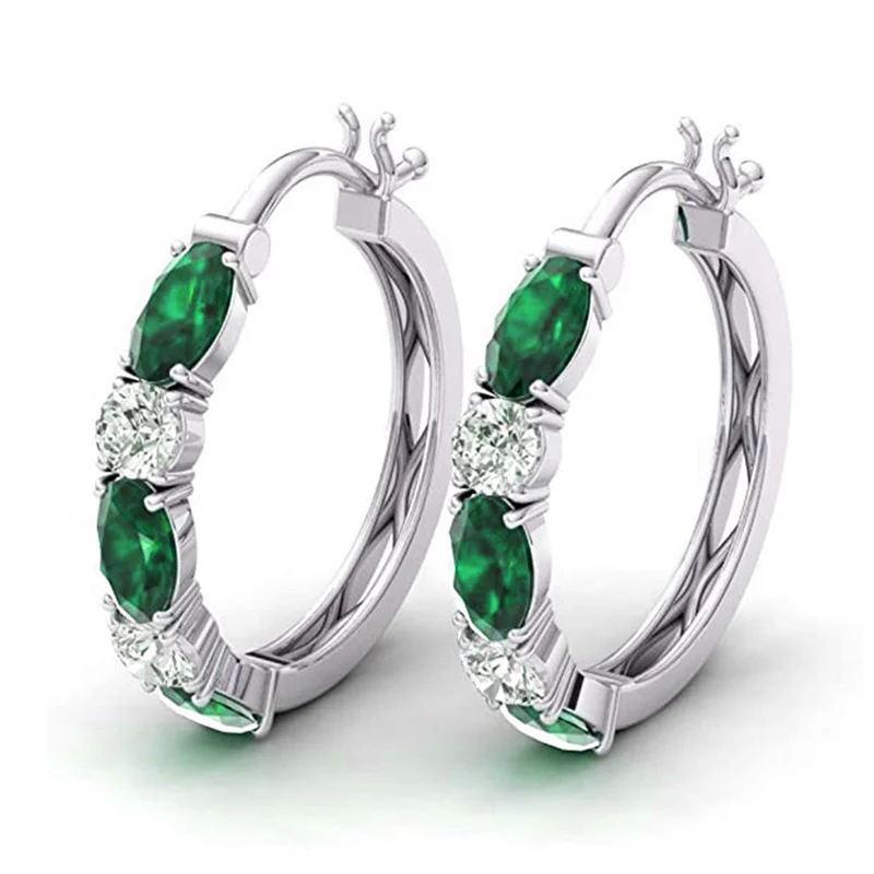 BELLA BOX Модные популярные синие драгоценные камни с бриллиантами, темперамент, простые и нежные цветные сокровища, маленькие свежие женские серьги