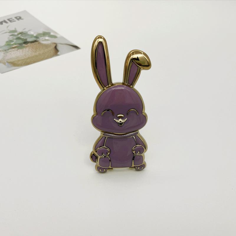 Cute Rabbit Phone Grip Stand Foldable Adjustable Universal Compatibility Cartoon Bunny Design Secure Grip for Smartphones and Tablets