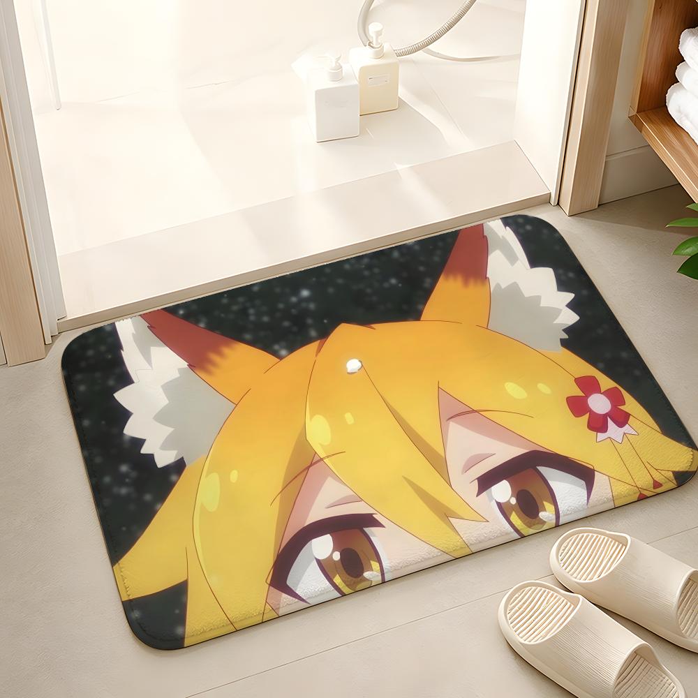 The Helpful Fox Senko San Cartoon Floor Mat Floor Mat Soft Flannel Non-Slip Door  Rug for Living Room