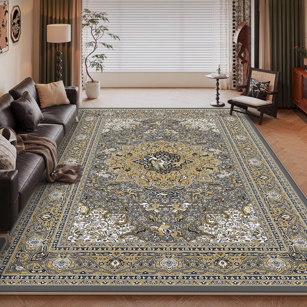 Богемия Золотой Делюкс Ковры для Гостиной Украшение Спальни Противоскользящие Коврики для Пола Большой Ковер Ковер для Гостиной Персидский Ковер Моющийся