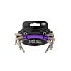 ERNIE BALL Flex Patch Cables 6451 Purple 3-inch (7.6cm) for GuitarBass, 3-Pack