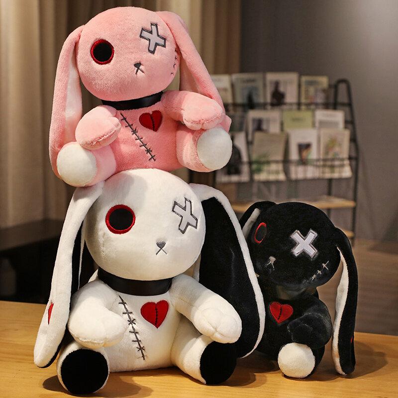 Spooky Gothic Bunny Stuffed Crazy Rabbit Plush Toys, Spooky Gothic Bunny Stuffed Animal Cute Horror Dreadful Bunny Doll, Halloween