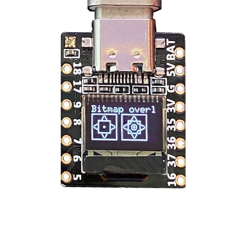 ESP32 S3 Development Board with 0.42-inch OLED, Compatible with Arduino, MicroPython, Bluetooth, and WiFi.