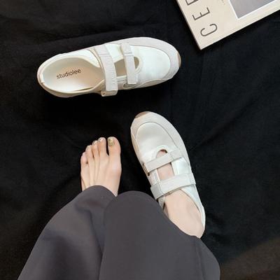 Версия из овчины~ Туфли Мэри Джейн на липучке женские, цветные, повседневные балетки, нишевые туфли на плоской подошве с внутренним увеличением высоты