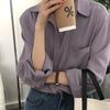 Свободные белые рубашки для женщин, однотонные женские рубашки с отложным воротником, повседневные офисные женские топы, весна-лето 2023, блузки 11354