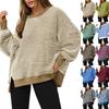 Women's Long-sleeved Round-neck Striped Round-neck Versatile Casual Loose Sweatshirt