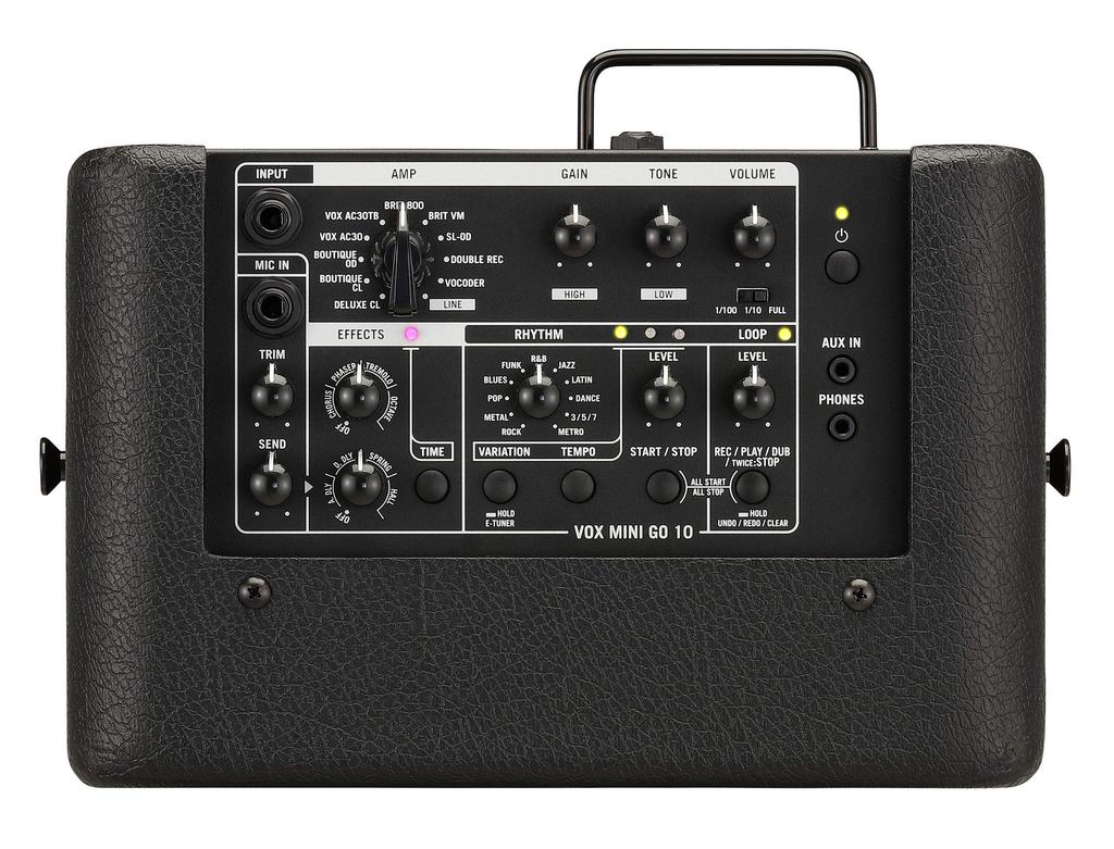 VOX 10W Modeling Amplifier for Electric Guitar MINI GO 10 Home Practice Portable Microphone Input Headphone Output Effect Rhythm Machine Looper MP3