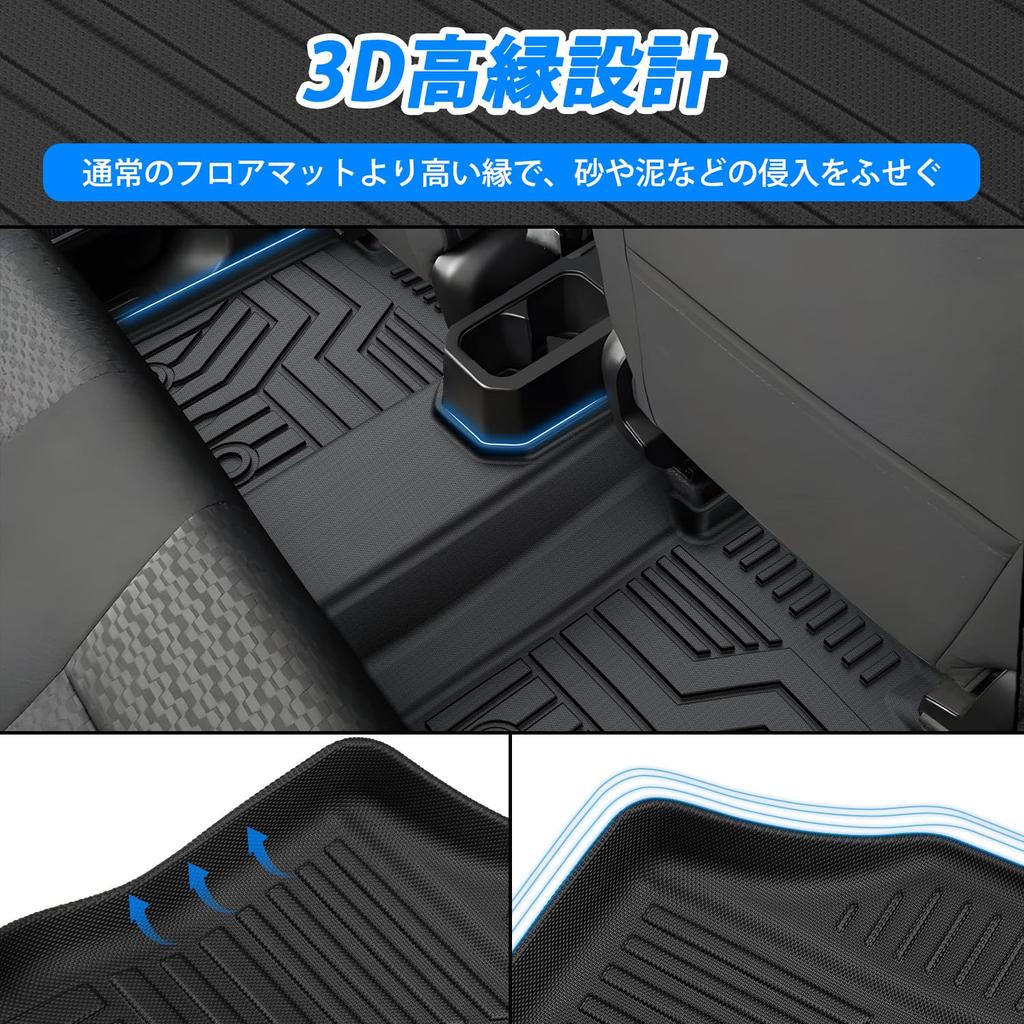 Автоковрики Virauto 3D для Suzuki New Jimny Nomad JC74W Автоматическая коробка передач 2025 1-й 2-й Царапина Пятно Истирание Легкий Легкий Индивидуальный Комплект из 3 (апреля