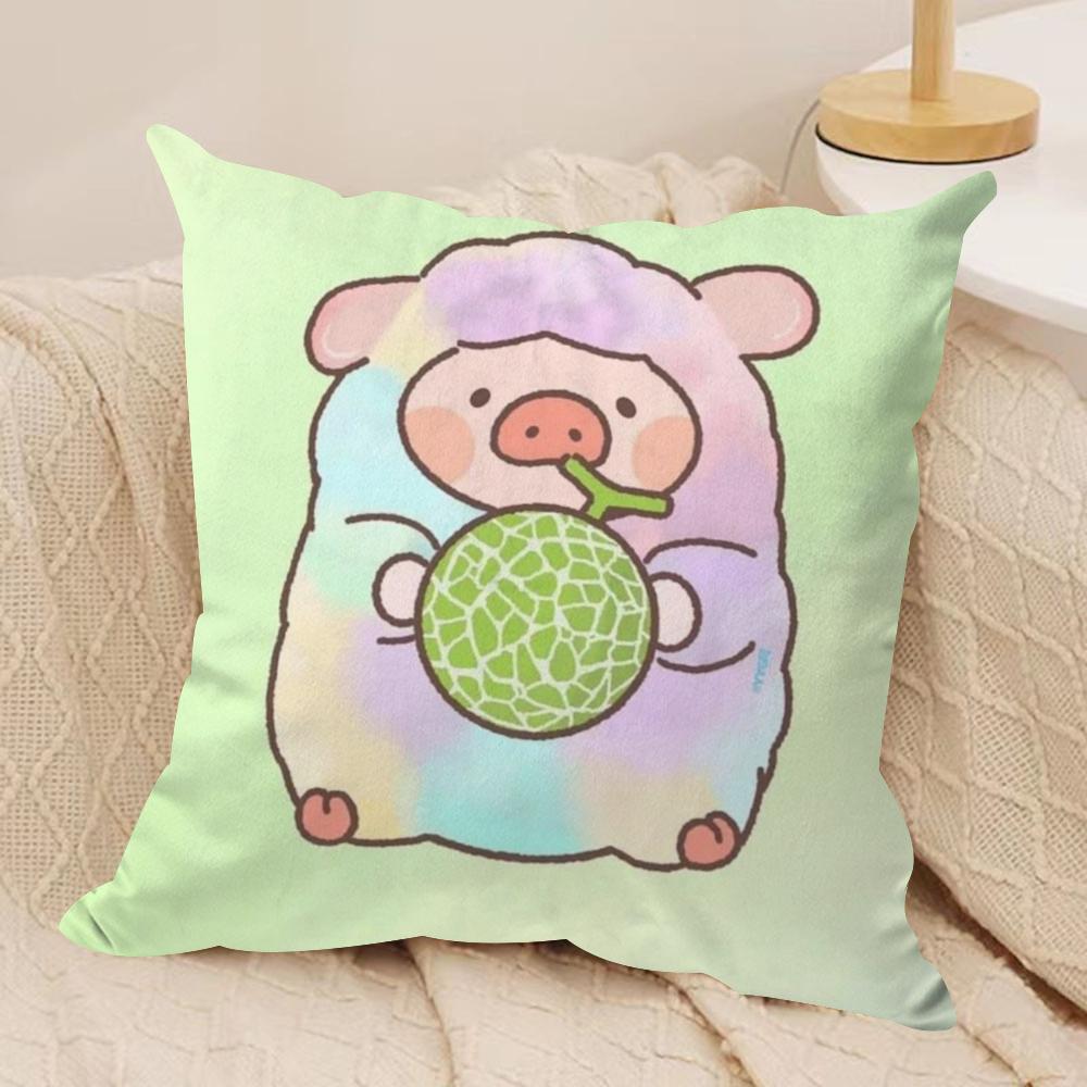 Мультяшная Розовая Наволочка L-Lulu Pig из Шелковистого Короткого Плюша, Двусторонняя Печать, для Подушки на Диван, Декор для Дома на Все Сезоны, Подарок