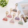 Bow bag pendant, sparkling diamond studded keychain, fashionable, handbag pendant, European and American style