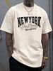 American Style New Unisexs Summer Gothic New York Letter Print Micro Elastic Breathable Round Neck Tshrit Outdoor Casual Style Top