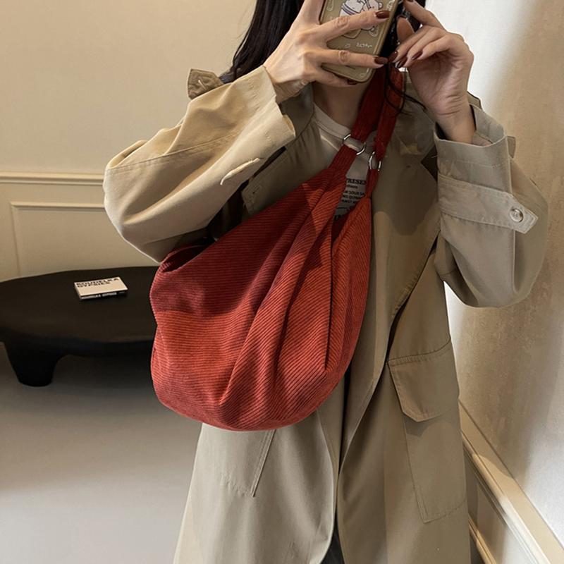 Multifunctional Shoulder Bags For Women Oversized Corduroy Fashion Backpacks Large Capacity Shopper Totes Hobo Bag CLE