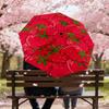 1PC strawberry pattern Automatic Open/Close Umbrella Compact Folding Umbrella with 8-Rib Shaft lightweight esign, Highquality Fabric1151A