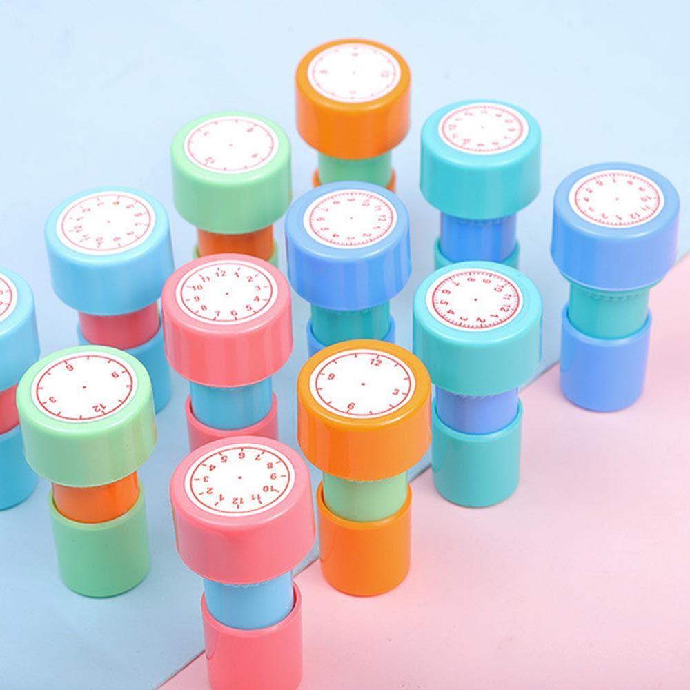 Teaching Aids Kids Toy Stamps Learning Recognition Clock Dial Student Teaching Tools Clock Stamp