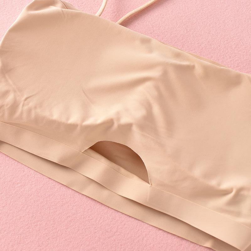 Укороченный топ, женский летний топ на бретельках, сексуальный бюстгальтер, бесшовный ледяной шелк, сексуальные топы без рукавов, черно-белые майки с открытой спиной, камзол