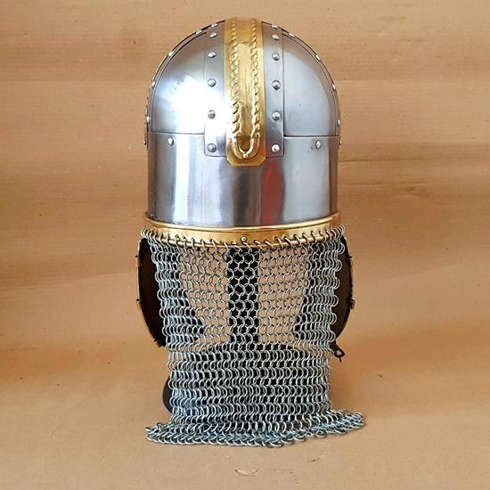 Средневековый медный шлем с подставкой для саксонского шлема викинга, латунный и стальной шлем, лучший подарок