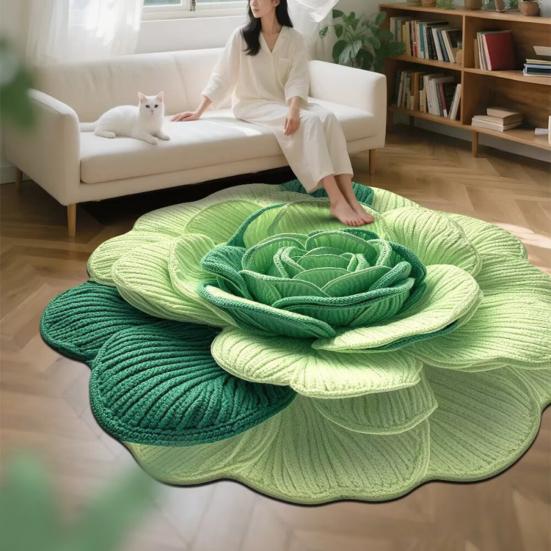 3D Цветочный коврик для пола Реалистичный цветок Ковер для гостиной Нескользящий Впитывающий коврик для ванной Ковер для спальни Игровой комнаты Кухни