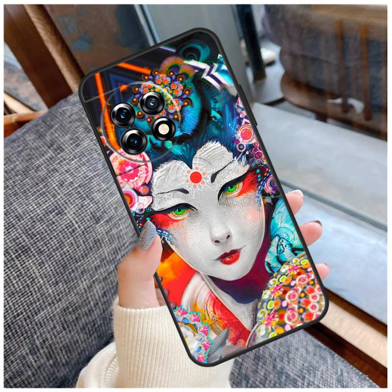 Японский чехол с гейшей для OnePlus 13R 13T 12R 10R 10T 15 13 12 11 10 9 Pro Nord 5 CE 2 3 4 Lite N20 N30 Чехол