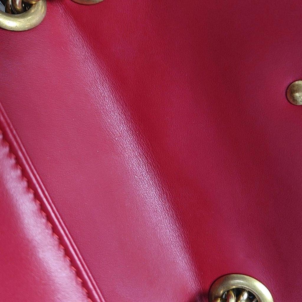 [Pre-Owned] Gucci GG Marmont Matelassé Mini Bag 'Red' - Excellent #16GZZVB