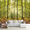 Фотообои Натуральный утренний солнечный свет Леса Олени Обои Настенные росписи Животные Обои Домашний декор