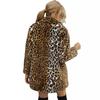 Long Leopard Print Suit Collar Leopard Print Imitation Fur Jacket Women's Casual Coat Autumn and Winter