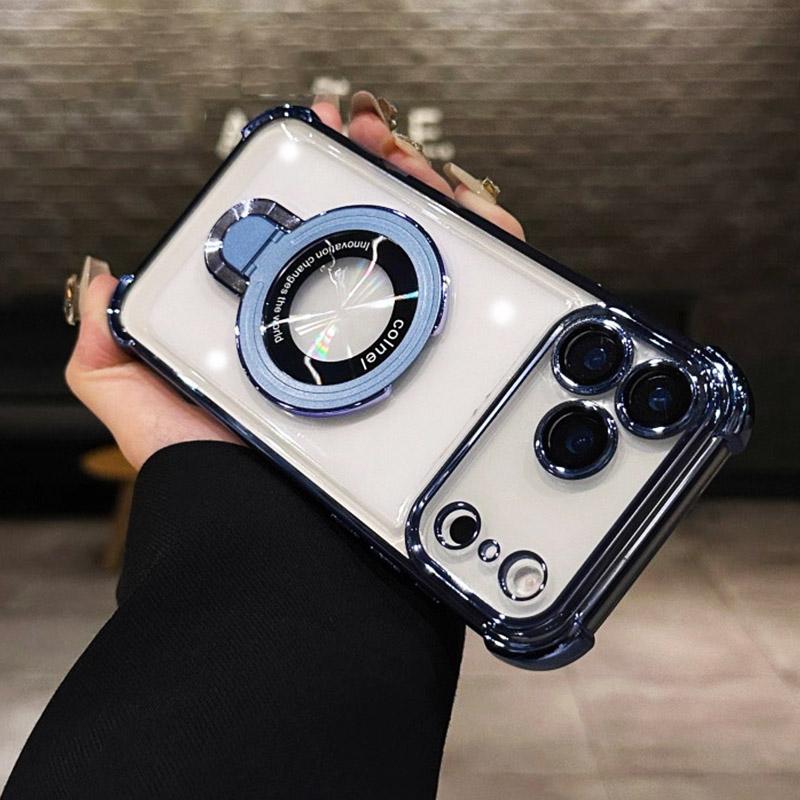 Прозрачный магнитный чехол-подставка для Xiaomi Redmi 15 15C 14C 13X 13C POCO C85 C75 C65 X7 F7 Note 14 Pro Противоударный чехол