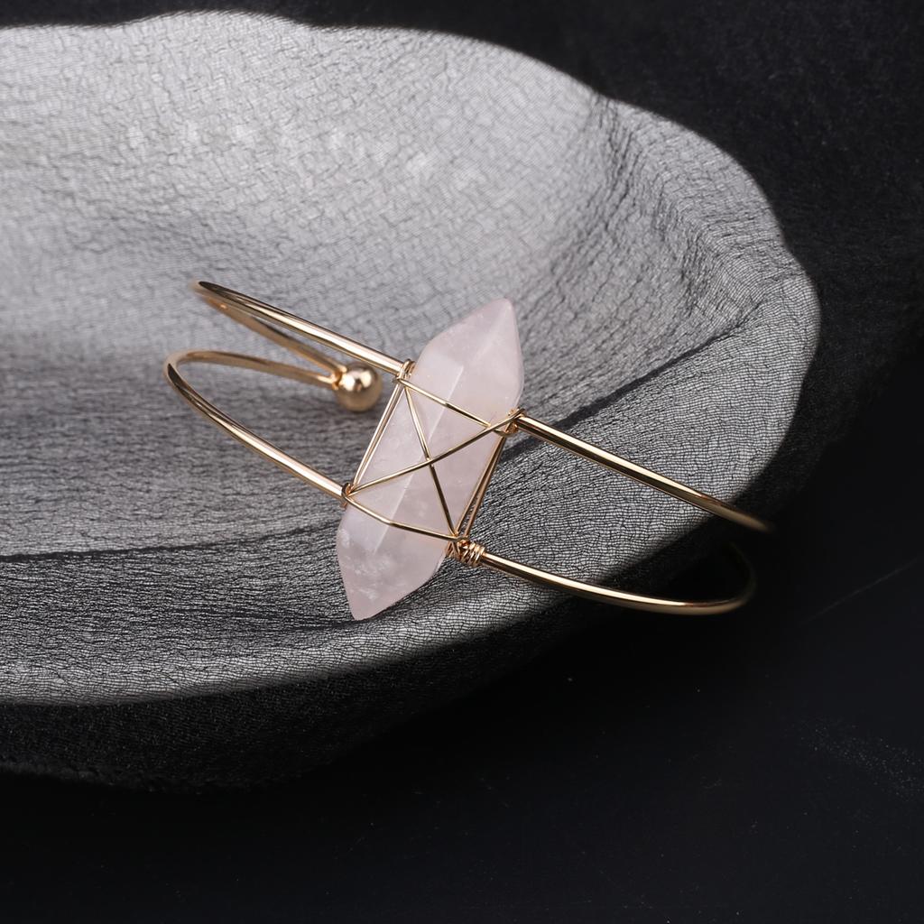 Women Bracelet Natural Stone Agates/Rose Quartz Adjustable Bracelet Charms For Women Romantic Birthday Gift Diameter 63 MM