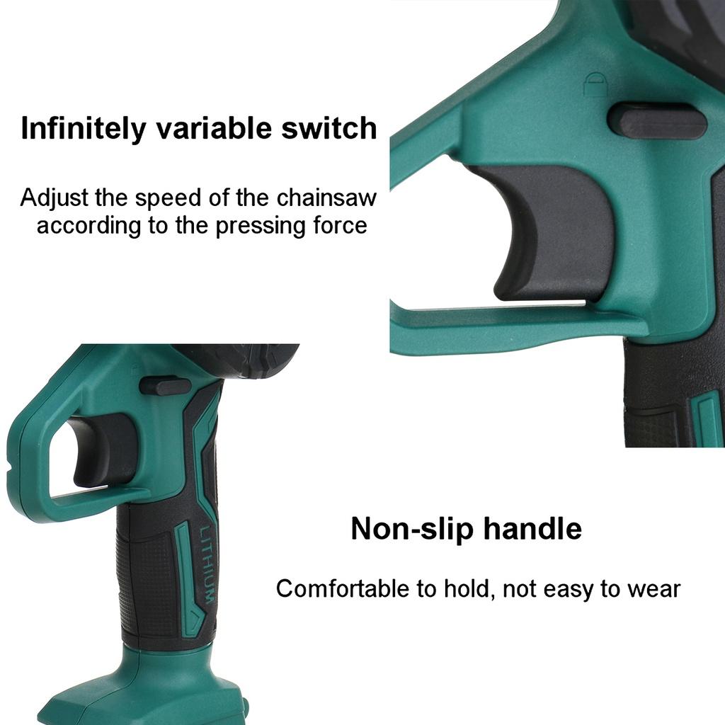 6 Inch Cordless Electric Pruning Saw Rechargeable One-handed Woodworking Tool Mini Green Chain Saw for Wood Cutting Spliting