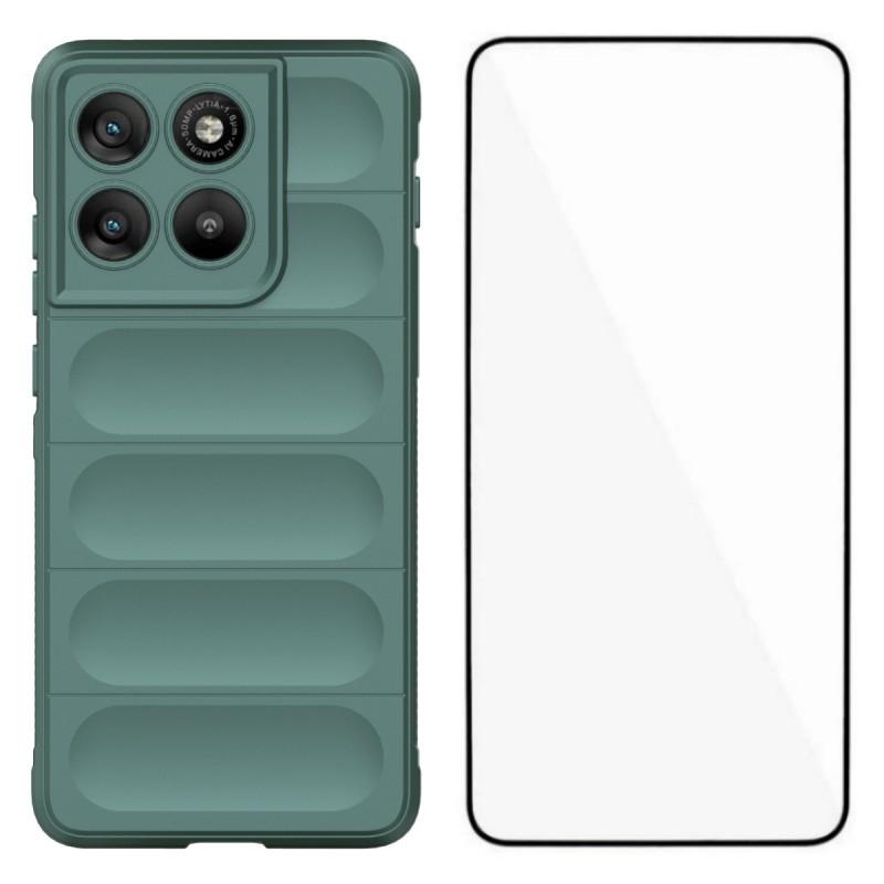 For Motorola Edge 70 5G TPU Case WANLONFENG HD Series Anti Slip Phone Cover with Tempered Glass