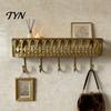Space Saving Entryway Hooks Wall Mounted Floating Shelves, Metal Shelf with 5 Hooks, Key Holder Organizer for Bags And Hats Mail Organizer,