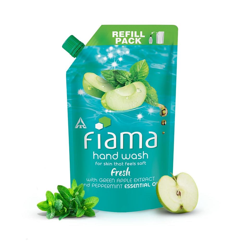 Fiama Fresh Hand Wash 750 Ml Refill Pack Soft Supple Hands Peppermint Green Apple Fragrant Handwash