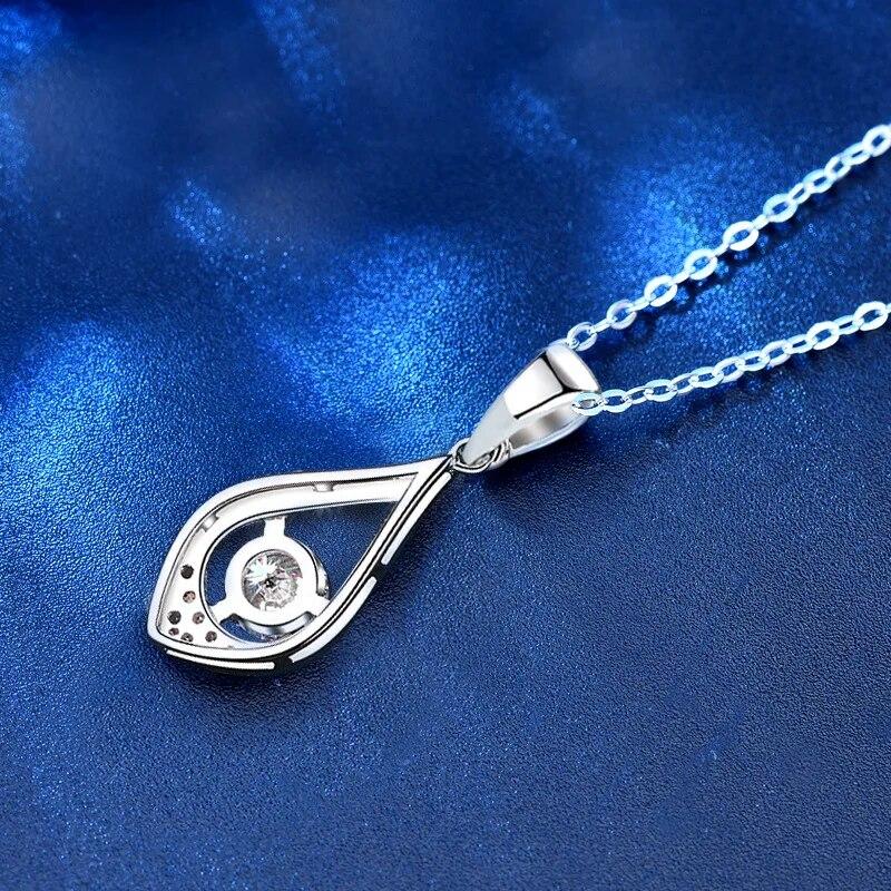 Новинка, 0,5 карата, настоящий бриллиант, муассанит, подвеска в форме капли воды, ожерелье, 100% стерлинговое серебро S925, ювелирные изделия, прошедшие тест на бриллианты GRA