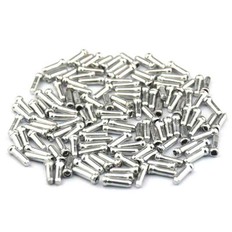 50Pcs Aluminum Bicycle Brake Wire End Caps Road Bike Brake Cable Cap Wire End Cap For Brake Shift Derailleur Cable