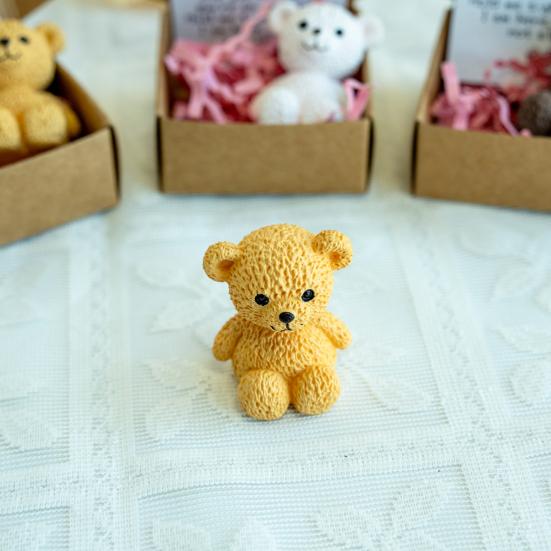 Little Bear In Box My Little Worry Bear Miniature Pocket Hug Bear with Positive Card Emotional Support Inspirational Gifts for Friends