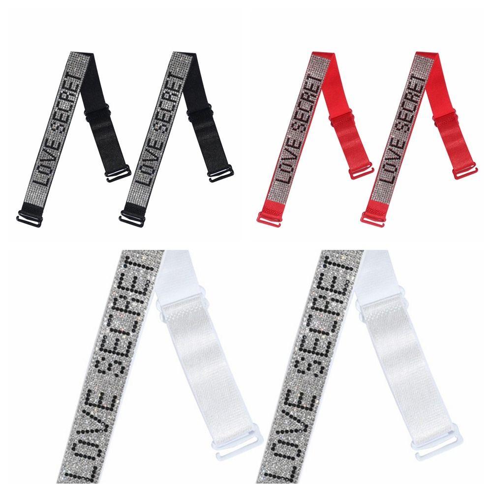 Double-Shoulder Rhinestone Bra Strap Anti-slip Buckle Belt Underwear Shoulder Strap Sport