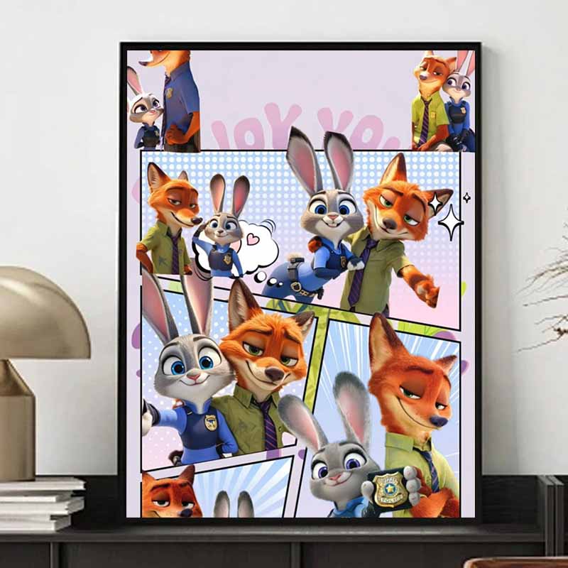 Disney 5D DIY Алмазная живопись Иллюстрация «Зверополис: Партнеры» Вышитая мозаика Крестик Декор для дома Подарки Поделки