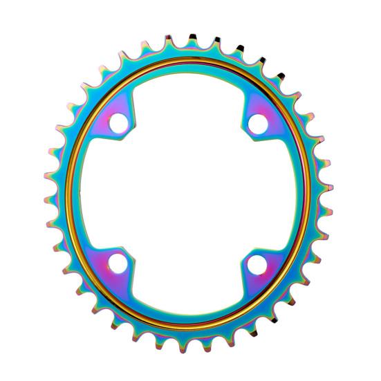 32T/34T/36T/38T Bike Chainring 104BCD Positive Negative Tooth Single Speed Oval Shape Bike Sprocket for 7-12 Speed