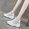 Трендовые воскресные летние женские туфли новые на толстой подошве танкетка маффин с внутренней платформой каблук повседневные спортивные сетчатые туфли дырчатые туфли