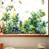 Цветочные растения в горшках Стеклянная наклейка Съемная Водонепроницаемая ПВХ Цветы Статическая стеклянная наклейка Декор для дома Гостиной Спальни Наклейка