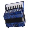 Accordion 22 Keys 8 Bass Celluloid Musical Instrument Toy for Home Stage PerformanceDark Blue