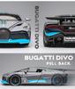 1/32 Сплав Литые Металлические Игрушечные Модели Автомобилей Bugatti Divo Игрушечные Транспортные Средства Для Мальчиков Детей Рождественское Модное Украшение Коллекция Подарок