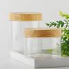 Empty Transparent Tank Container With Plastic Storage Bottle With Plastic Imitation Wood Lid