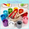 Wooden Montessori Color Sorting Cups Educational Toy For Childrens Cognitive Development