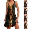 Женское летнее повседневное платье-майка с принтом в стиле бохо и карманом