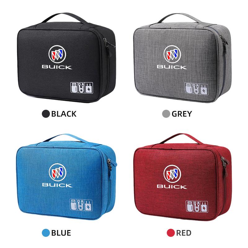 Car Digital Storage Bag USB Data Cable Organizer Accessories For Buick Regal Encore enclave royaum Park Avenue Envista GL8 GL6